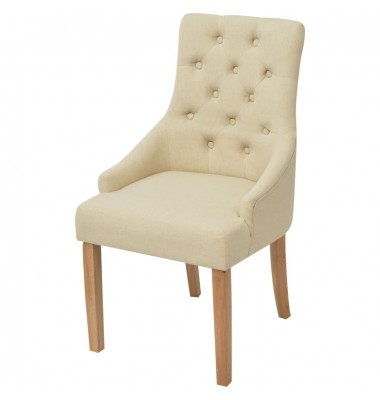  Valgomojo kėdės, 4vnt., kreminės spalvos, audinys - Valgomojo Kėdės - 2