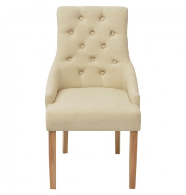 Valgomojo kėdės, 4vnt., kreminės spalvos, audinys - Valgomojo Kėdės - 3