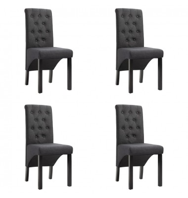 Valgomojo kėdės, 4 vnt., tamsiai pilkos, audinys - Valgomojo Kėdės - 1