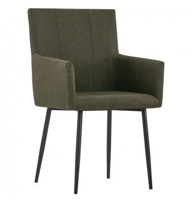  Valgomojo kėdės su porankiais, 4vnt., rudos spalvos, audinys  - Valgomojo Kėdės - 2