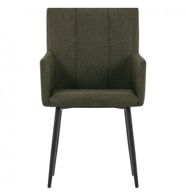  Valgomojo kėdės su porankiais, 4vnt., rudos spalvos, audinys  - Valgomojo Kėdės - 3