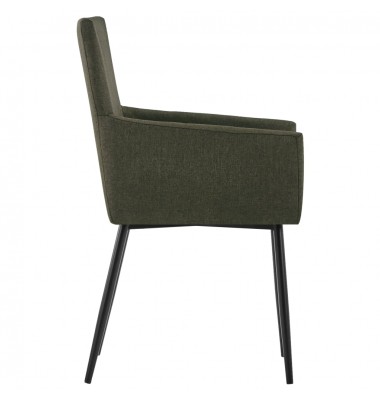  Valgomojo kėdės su porankiais, 4vnt., rudos spalvos, audinys  - Valgomojo Kėdės - 4