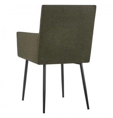  Valgomojo kėdės su porankiais, 4vnt., rudos spalvos, audinys  - Valgomojo Kėdės - 5