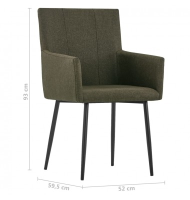  Valgomojo kėdės su porankiais, 4vnt., rudos spalvos, audinys  - Valgomojo Kėdės - 8