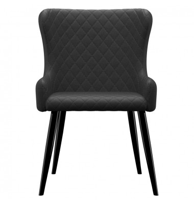  Valgomojo kėdės, 2 vnt., juodos spalvos, audinys - Valgomojo Kėdės - 3