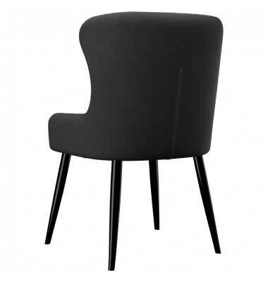  Valgomojo kėdės, 2 vnt., juodos spalvos, audinys - Valgomojo Kėdės - 5