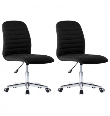  Valgomojo kėdės, 2vnt., juodos spalvos, audinys - Valgomojo Kėdės - 2