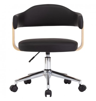  Pasukama valgomojo kėdė, juoda, lenkta mediena ir dirbtinė oda - Valgomojo Kėdės - 3