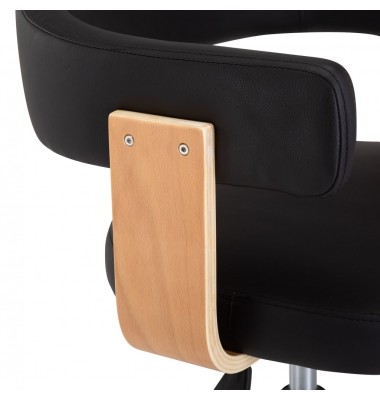  Pasukama valgomojo kėdė, juoda, lenkta mediena ir dirbtinė oda - Valgomojo Kėdės - 6