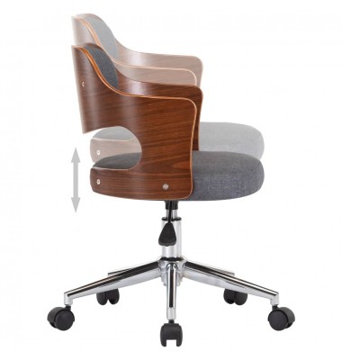  Pasukama valgomojo kėdė, pilka, lenkta mediena ir audinys  - Valgomojo Kėdės - 6