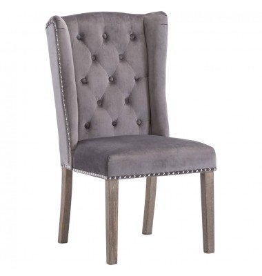  Valgomojo kėdė, pilkos spalvos, aksomas - Valgomojo Kėdės - 2