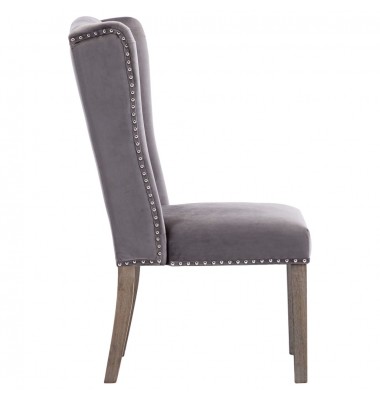  Valgomojo kėdė, pilkos spalvos, aksomas - Valgomojo Kėdės - 4