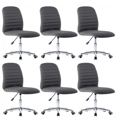  Valgomojo kėdės, 6vnt., tamsiai pilkos, audinys (3x283600) - Valgomojo Kėdės - 2