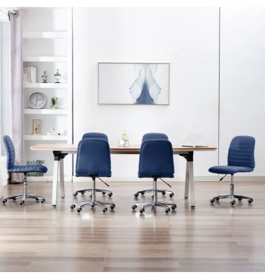  Valgomojo kėdės, 6vnt., mėlynos spalvos, audinys (3x283603) - Valgomojo Kėdės - 1