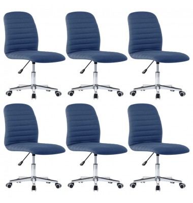  Valgomojo kėdės, 6vnt., mėlynos spalvos, audinys (3x283603) - Valgomojo Kėdės - 2