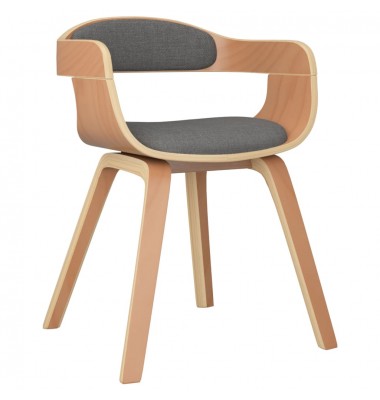  Valgomojo kėdės, 2vnt., šviesiai pilkos, lenkta mediena/audinys - Valgomojo Kėdės - 3
