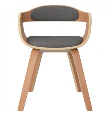  Valgomojo kėdės, 2vnt., šviesiai pilkos, lenkta mediena/audinys - Valgomojo Kėdės - 4