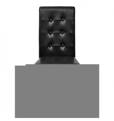  Valgomojo kėdės, 2vnt., juodos, dirbtinė oda  - Valgomojo Kėdės - 4
