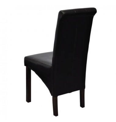 Valgomojo kėdės, 2vnt., juodos, dirbtinė oda  - Valgomojo Kėdės - 5