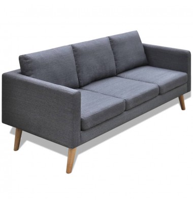  Trivietė sofa, audinys, tamsiai pilka  - Sofos, sofos-lovos - 1