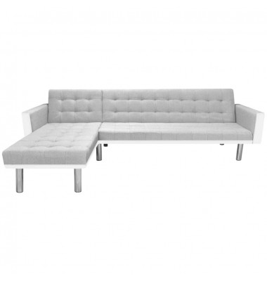 Kampinė sofa lova, 218x155x69 cm, baltos ir pilkos spalvos - Minkšti kampai - 2