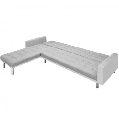 Kampinė sofa lova, 218x155x69 cm, baltos ir pilkos spalvos - Minkšti kampai - 4