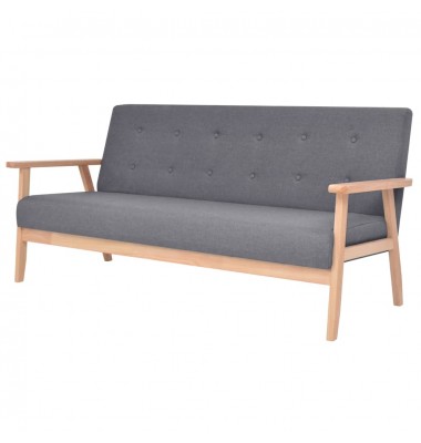  Trivietė sofa, tamsiai pilkos spalvos, audinys - Sofos, sofos-lovos - 1