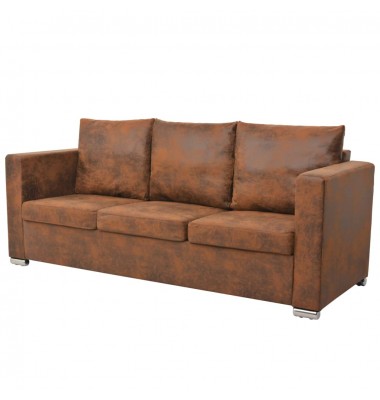  Trivietė sofa, 191x73x82cm, dirbtinė zomšos oda - Sofos, sofos-lovos - 1