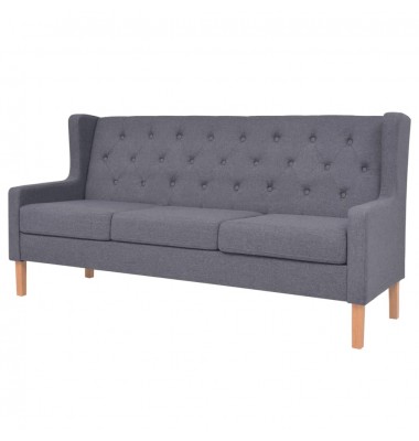  Trivietė sofa, audinys, pilka - Sofos, sofos-lovos - 1