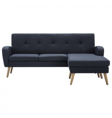 L-formos sofa, audinio apmušalas, 186x136x79 cm, tamsiai pilka - Minkšti kampai - 3