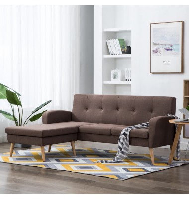 L-formos sofa, ruda, 186x136x79 cm, audinio apmušalas - Minkšti kampai - 1