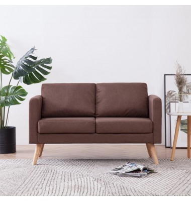  Dvivietė sofa, ruda, audinys - Sofos, sofos-lovos - 1