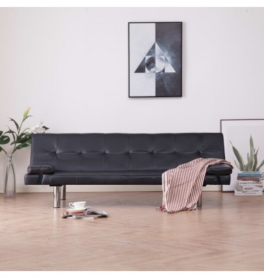  Sofa-lova su dviem pagalvėm, rudos sp., dirbtinė oda - Sofos, sofos-lovos - 1