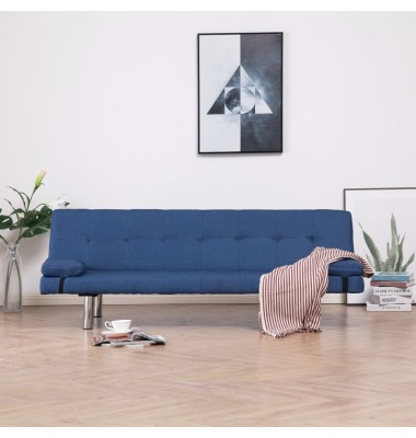  Sofa-lova su dviem pagalvėm, mėlynos spalvos, poliesteris - Sofos, sofos-lovos - 1
