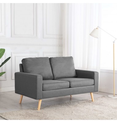  Dvivietė sofa, šviesiai pilkos spalvos, audinys - Sofos, sofos-lovos - 1