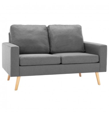  Dvivietė sofa, šviesiai pilkos spalvos, audinys - Sofos, sofos-lovos - 2