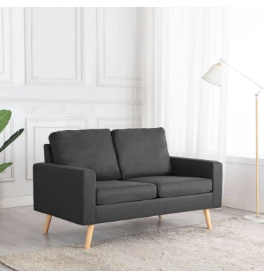  Dvivietė sofa, tamsiai pilkos spalvos, audinys - Sofos, sofos-lovos - 1