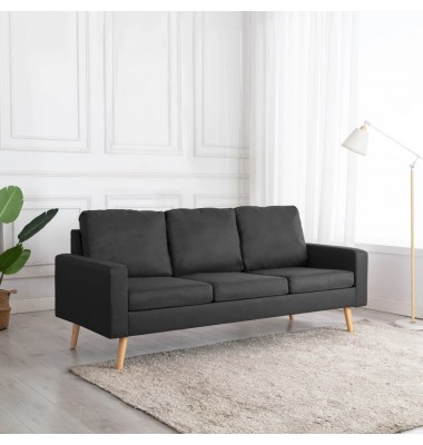  Trivietė sofa, tamsiai pilkos spalvos, audinys - Sofos, sofos-lovos - 1
