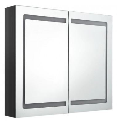  Veidrodinė vonios spintelė su LED apšvietimu, juoda, 80x12x68cm - Vonios spintelės, veidrodžiai - 3