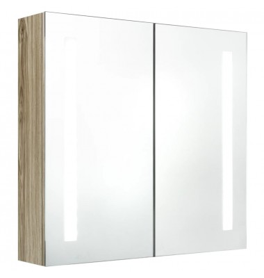  Veidrodinė vonios spintelė su LED, ąžuolo, 62x14x60cm - Vonios spintelės, veidrodžiai - 2