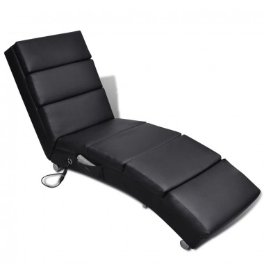  Masažinis krėslas, juodos spalvos, dirbtinė oda  - Masažiniai krėslai - 1