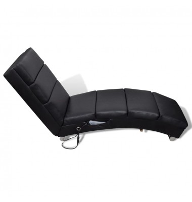  Masažinis krėslas, juodos spalvos, dirbtinė oda  - Masažiniai krėslai - 2