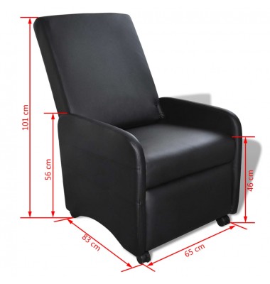  Krėslas, juodas, dirbtinė oda, sulankstomas - Foteliai, krėslai - 5