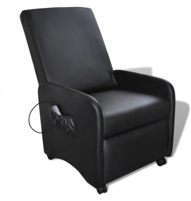  Masažinis krėslas, juodas, dirbtinė oda - Masažiniai krėslai - 1