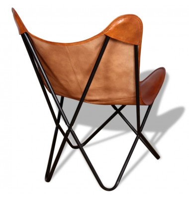 Išskleidžiama kėdė, ruda, tikra oda - Foteliai, krėslai - 4