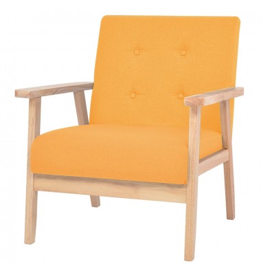  Krėslas, geltonas, audinys - Foteliai, krėslai - 1