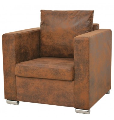  Krėslas, rudas, dirbtinė versta oda  - Foteliai, krėslai - 1