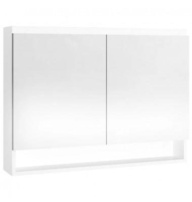  Veidrodinė vonios spintelė, balta, 80x15x60cm, MDF, blizgi - Vonios spintelės, veidrodžiai - 4