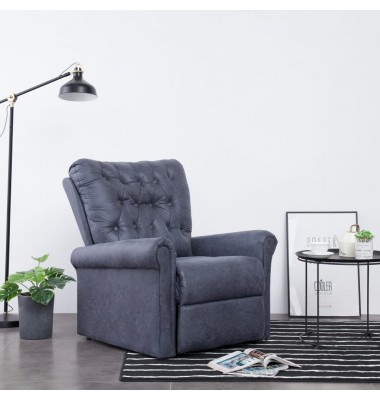  Atlošiamas krėslas, pilkos spalvos, dirbtinė versta oda - Foteliai, krėslai - 1
