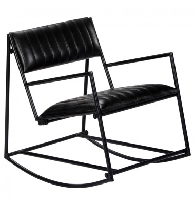  Supama kėdė, juodos spalvos, tikra oda - Supamos kėdės - 1